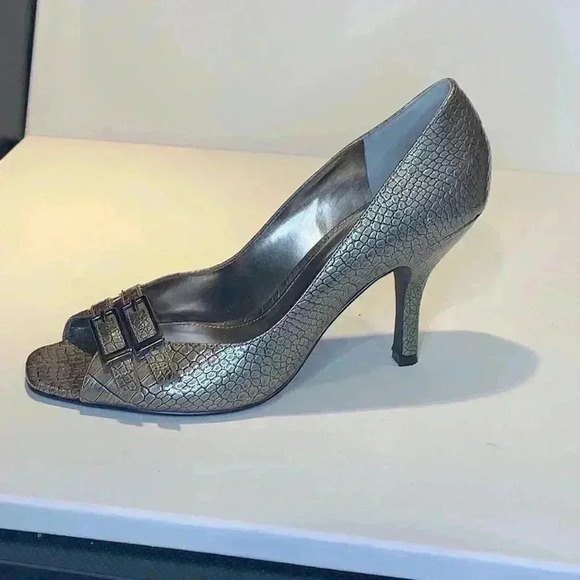 Nina textured grey heels - Picture 2 of 5